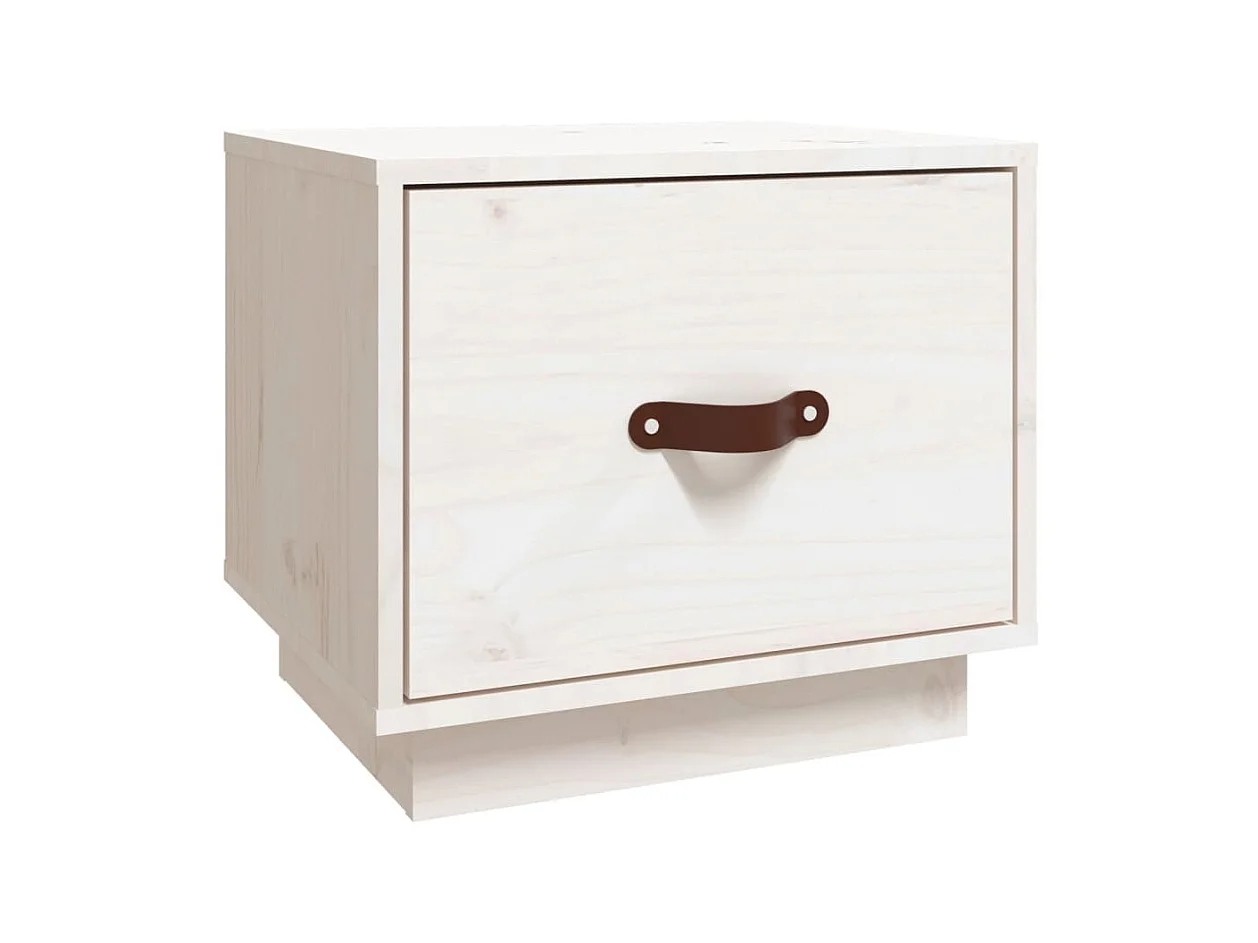 Nachtkastje Wit 40x34x35 cm Massief grenenhout