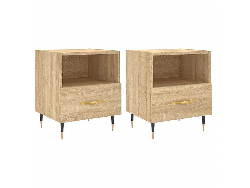 Tables de chevet 2 pcs chêne sonoma 40x35x47,5 cm