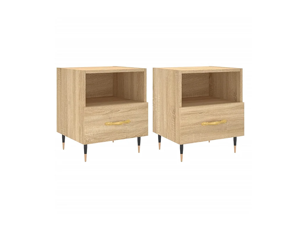Comodini 2 pz rovere sonoma 40x35x47,5 cm