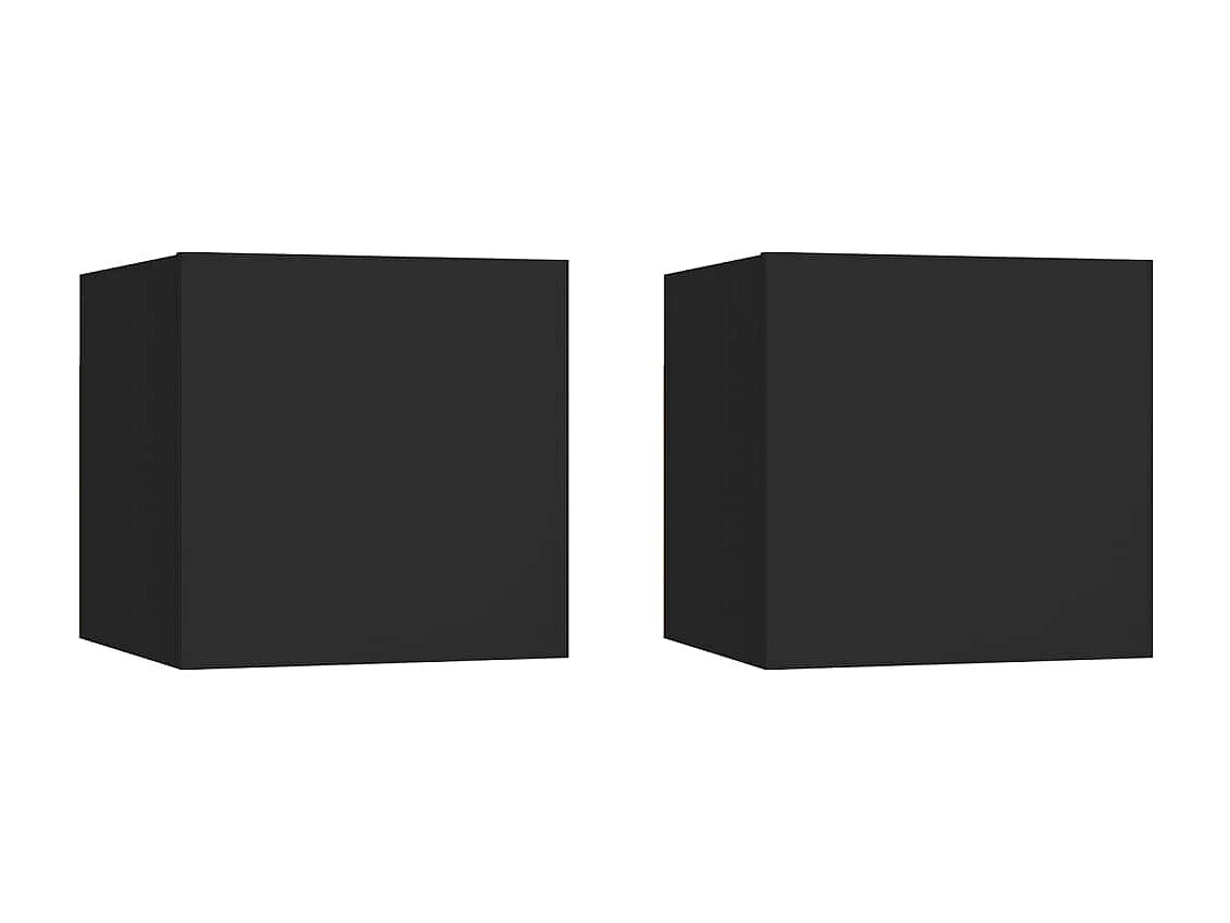 Comodini 2 pz Nero 30,5x30x30 cm Truciolato
