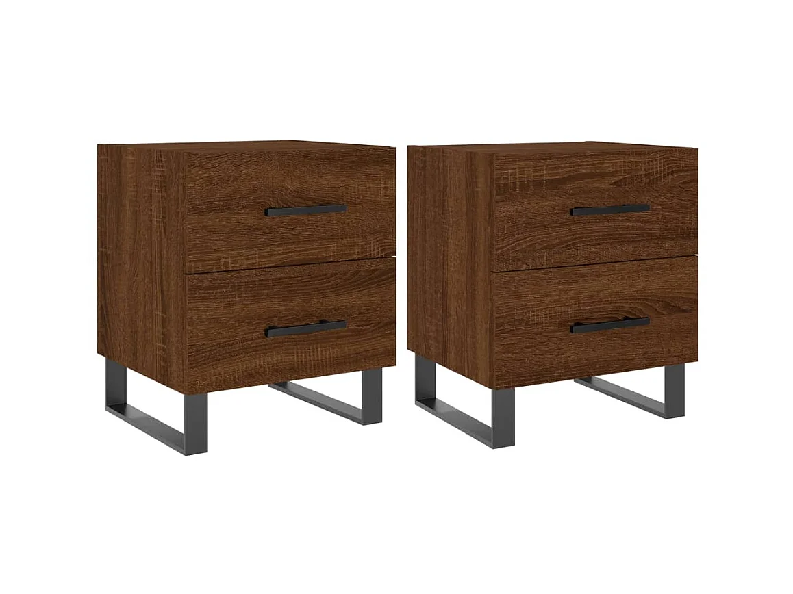 Nachtkastjes 2 stuks bruin eiken 40x35x47,5 cm
