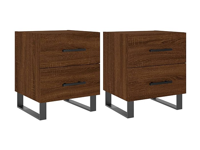 VidaXL Comodini 2 pz Rovere Marrone 38x35x56 cm in Legno Multistrato | Leroy Merlin