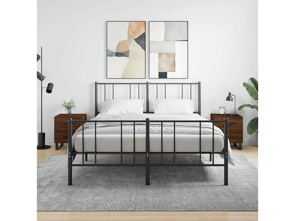 Tables de chevet 2 pcs chêne marron 40x35x47,5 cm