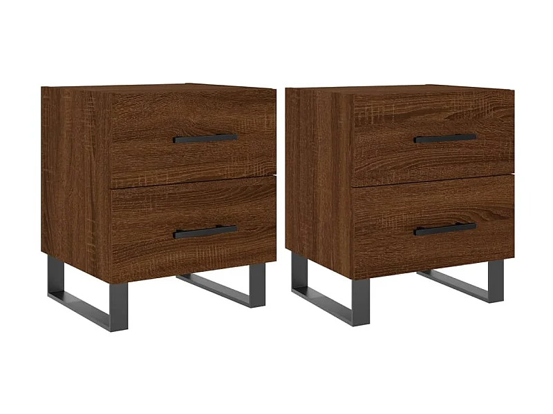 Tables de chevet 2 pcs chêne marron 40x35x47,5 cm