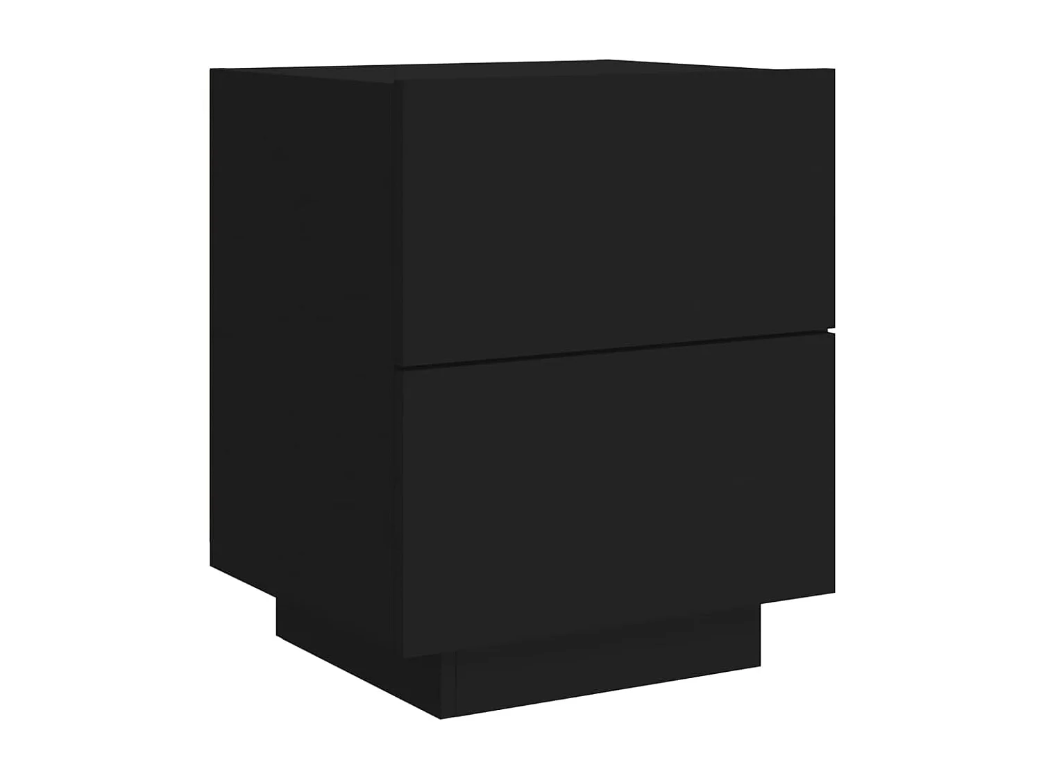 Armoire de chevet avec lumières LED noir bois d'ingénierie