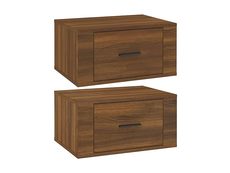 Tables de chevet murales 2 pcs Chêne marron 50x36x25 cm
