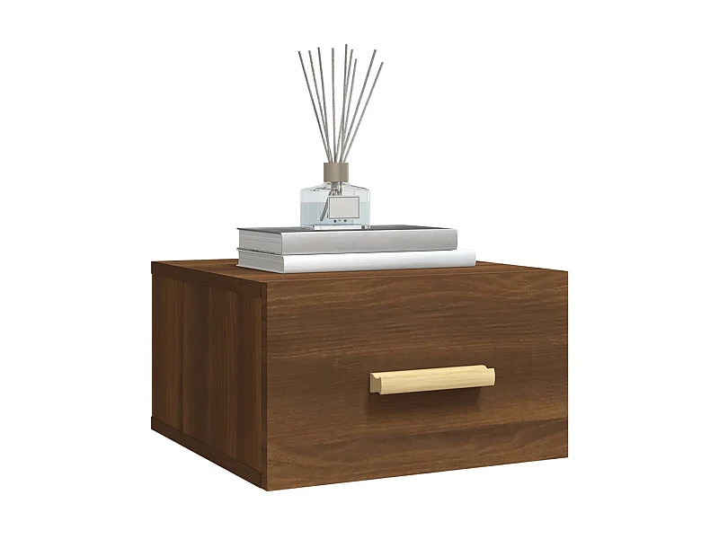 Nachtkastjes voor wandmontage 2 stuks bruin eiken 35x35x20 cm