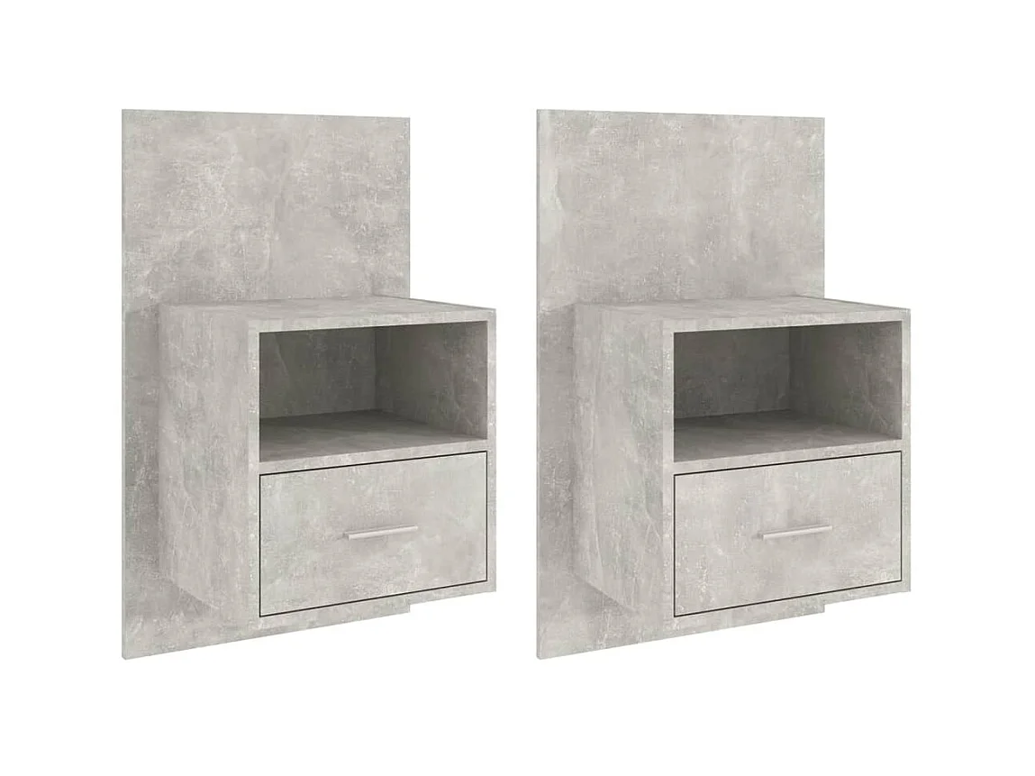 Tables de chevet murales 2 pcs Gris béton