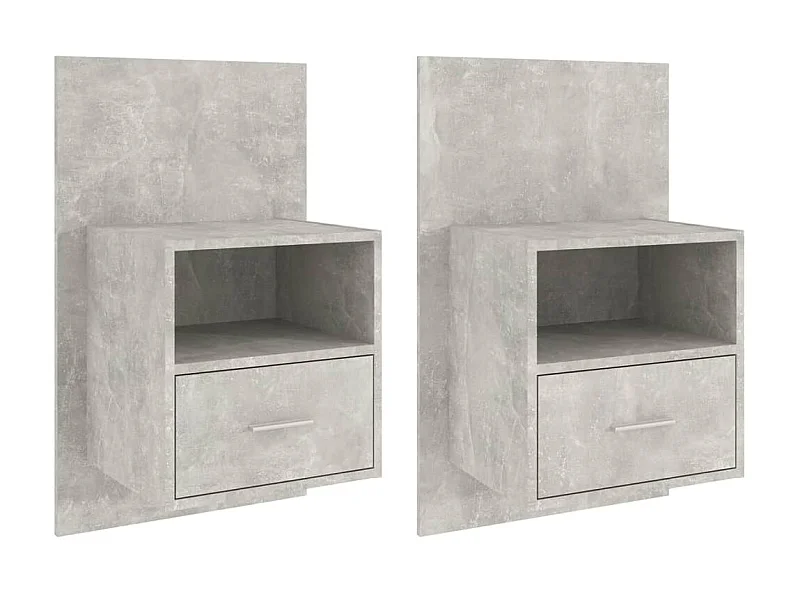 Tables de chevet murales 2 pcs Gris béton