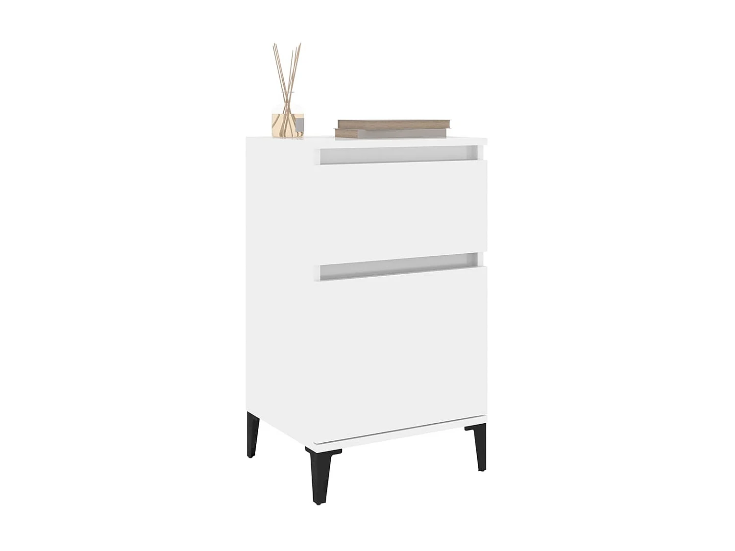 Mesas de cabeceira 2 peças branco brilhante 40x35x70 cm