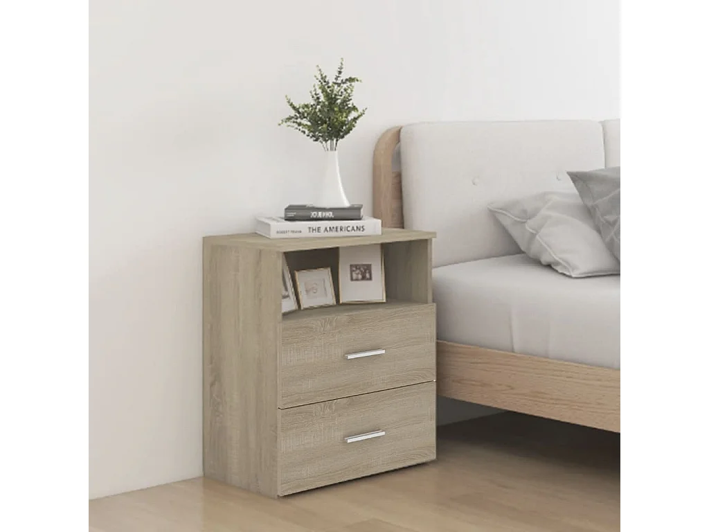 Comodini 2 pz Rovere Sonoma 50x32x60 cm