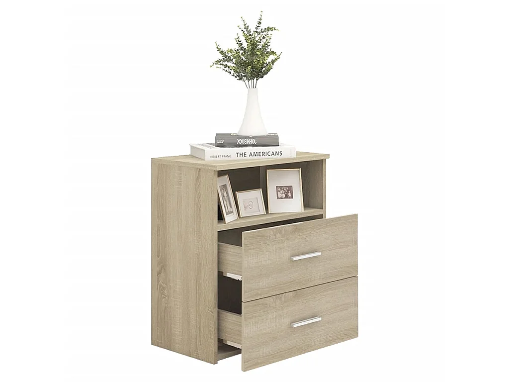 Comodini 2 pz Rovere Sonoma 50x32x60 cm