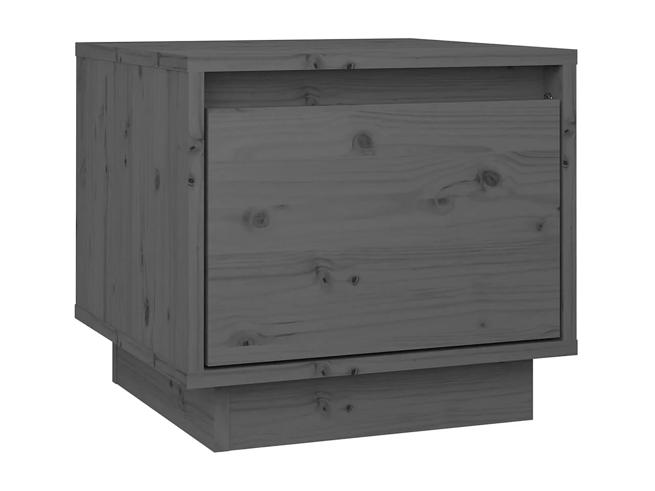 Mesa de cabeceira Cinza 35x34x32 cm Madeira maciça de pinho