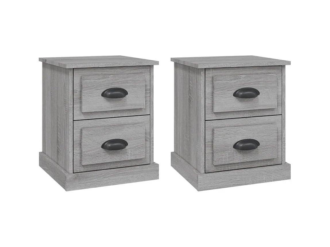Nachtkastjes 2 stuks sonoma grijs 39x39x47,5cm samengesteld hout