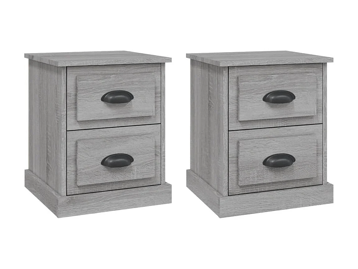 Tables de chevet 2 pcs sonoma gris 39x39x47,5cm bois ingénierie