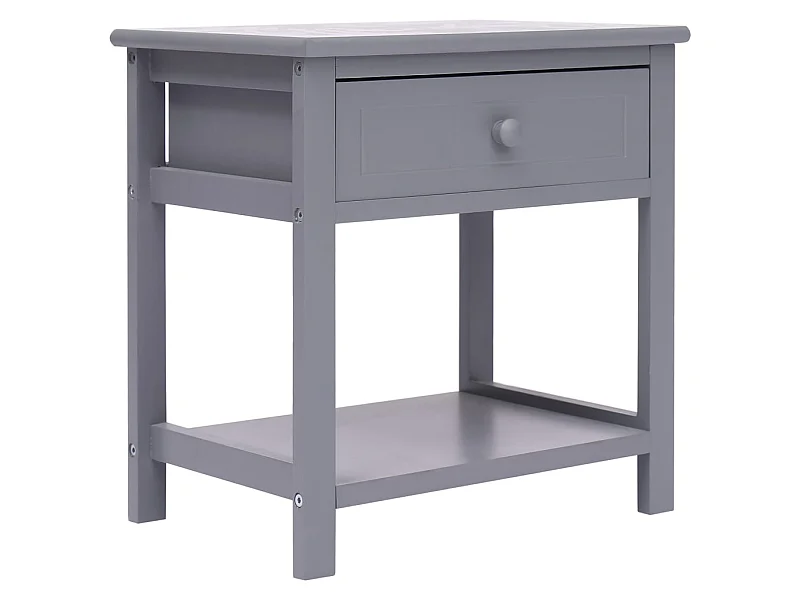 Mesitas de noche 2 uds Gris 40x29x42 cm Madera de Paulownia