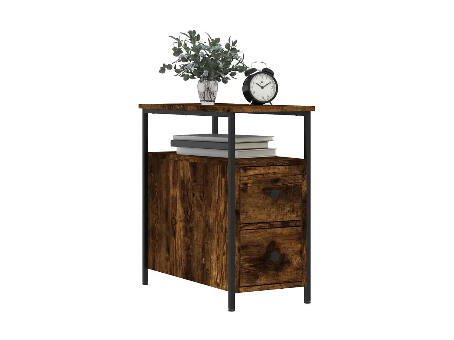 Tables de chevet 2 pcs chêne fumé 30x60x60 cm bois d'ingénierie