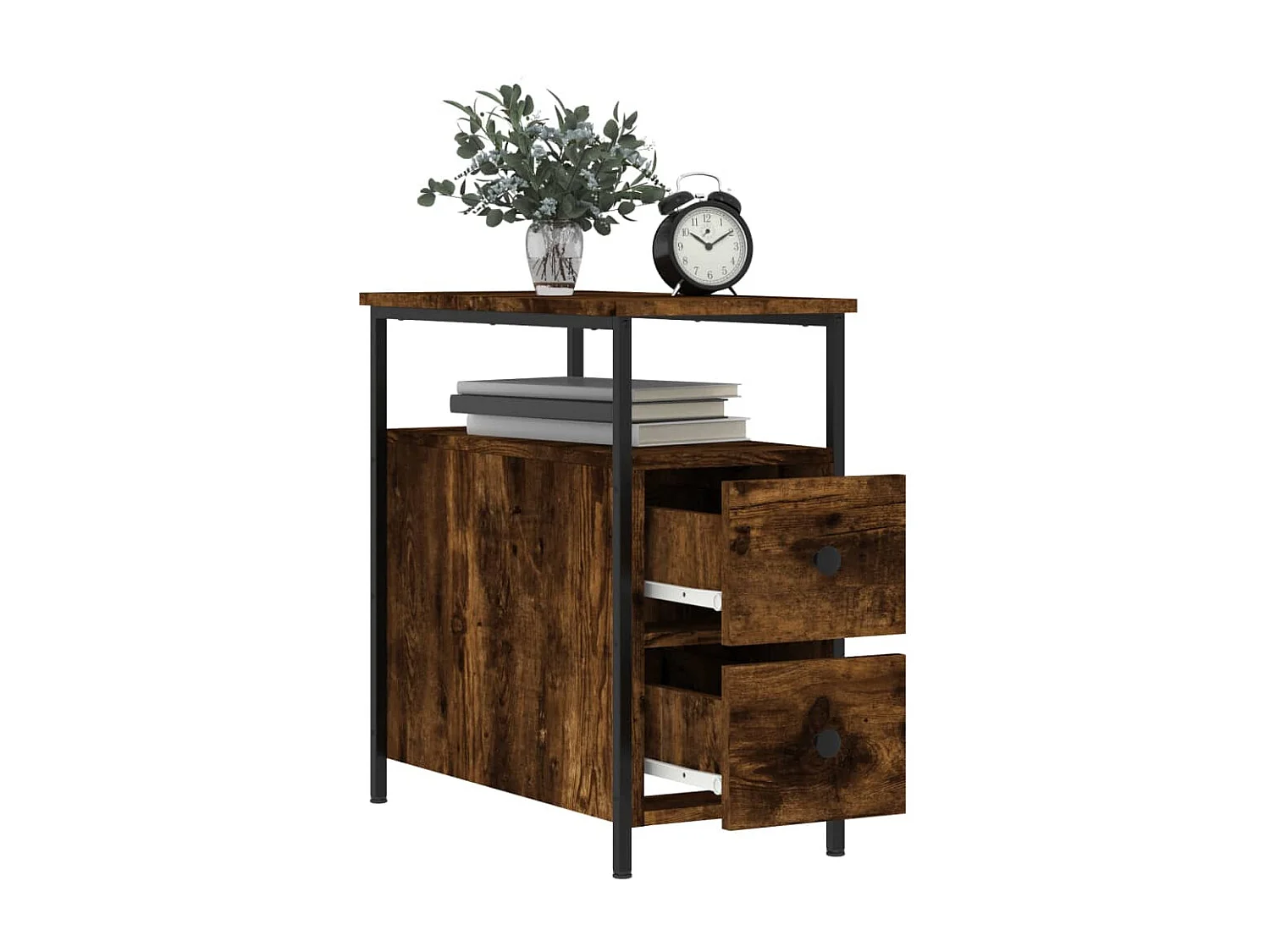 Tables de chevet 2 pcs chêne fumé 30x60x60 cm bois d'ingénierie