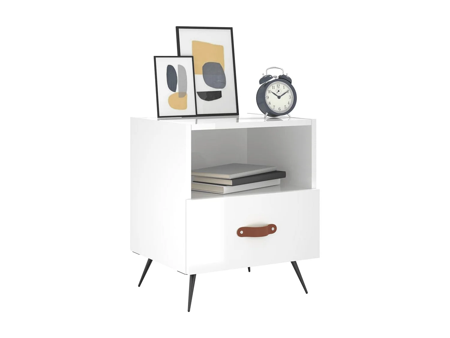 Tables de chevet 2 pcs blanc brillant 40x35x47,5 cm