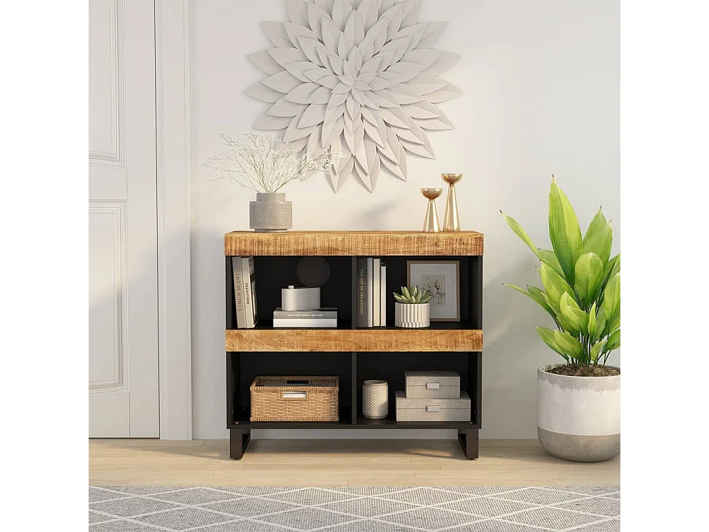 Mobile laterale 85x33x75 cm in legno massello di mango