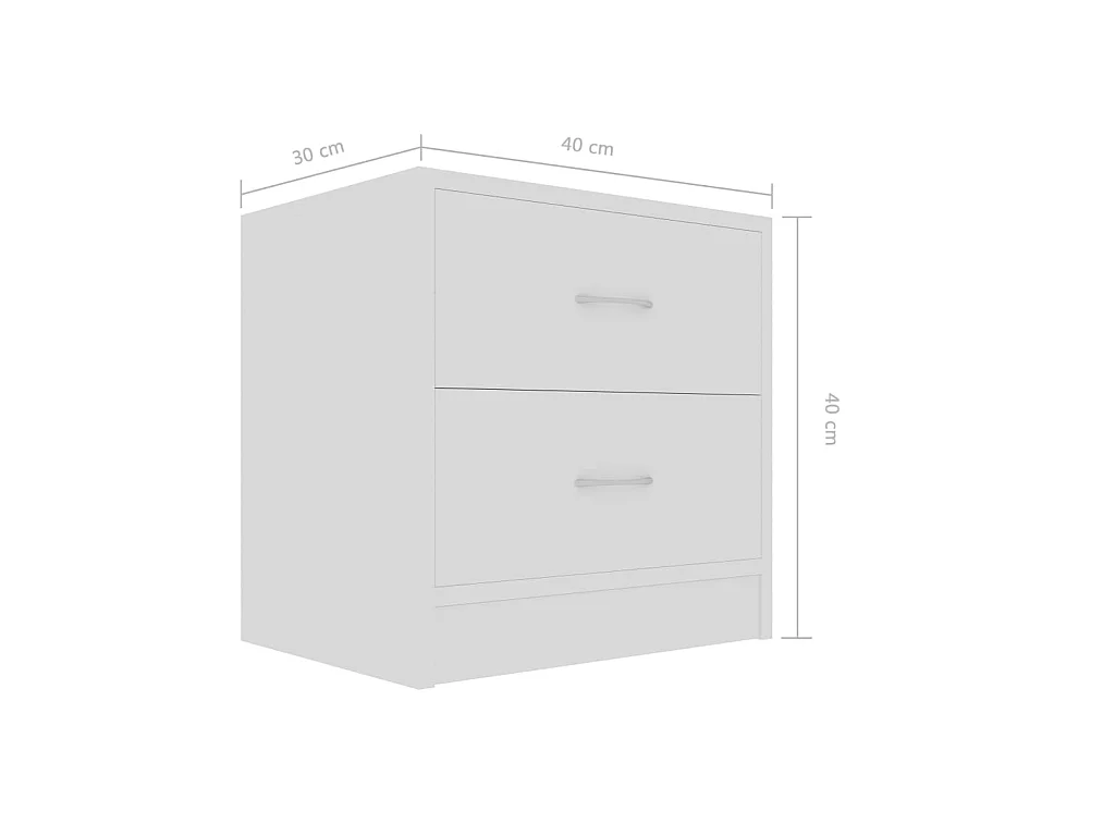 Table de chevet Blanc 40x30x40 cm Bois d'ingénierie