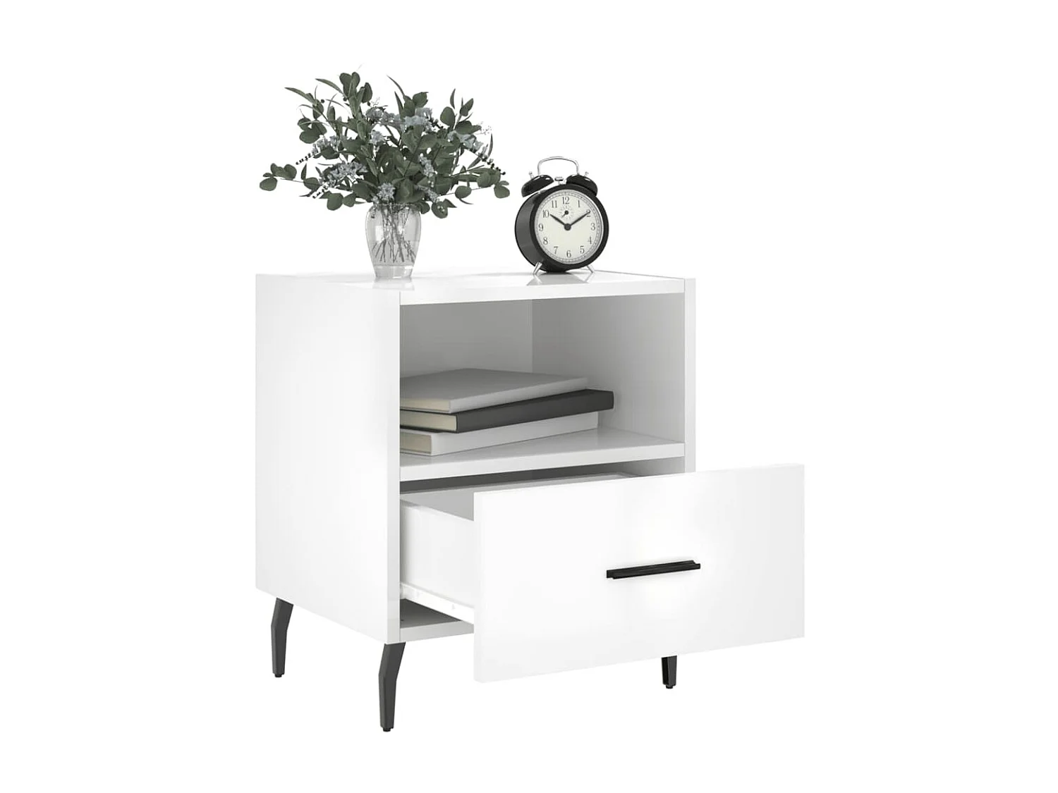 Nachtkastjes 2 stuks glanzend wit 40x35x47,5 cm