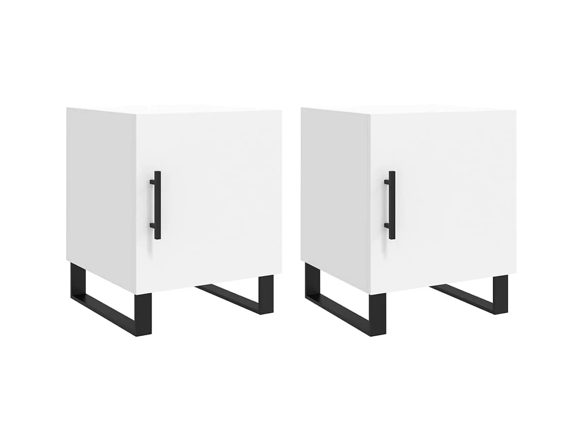 Nachtkastjes 2 stuks wit 40x40x50 cm samengesteld hout