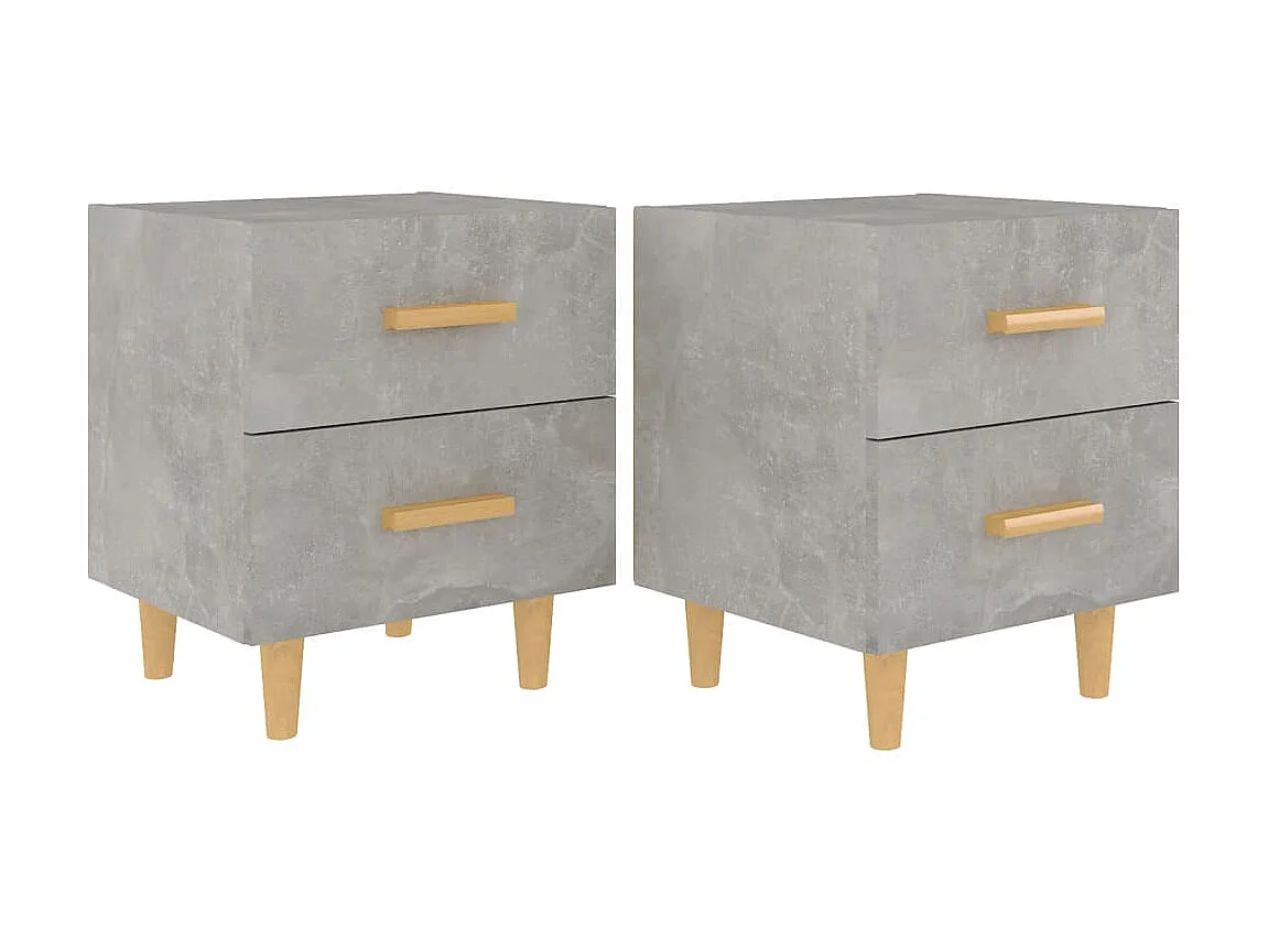 Nachtkastjes 2 stuks Betongrijs 40x35x47,5 cm