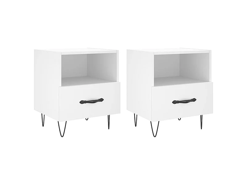 Mesitas de noche 2 piezas madera contrachapada blanca 40x35x47,5 cm