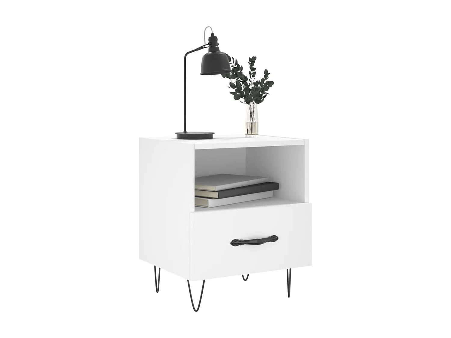 Tables de chevet 2 pcs blanc 40x35x47,5 cm bois d’ingénierie