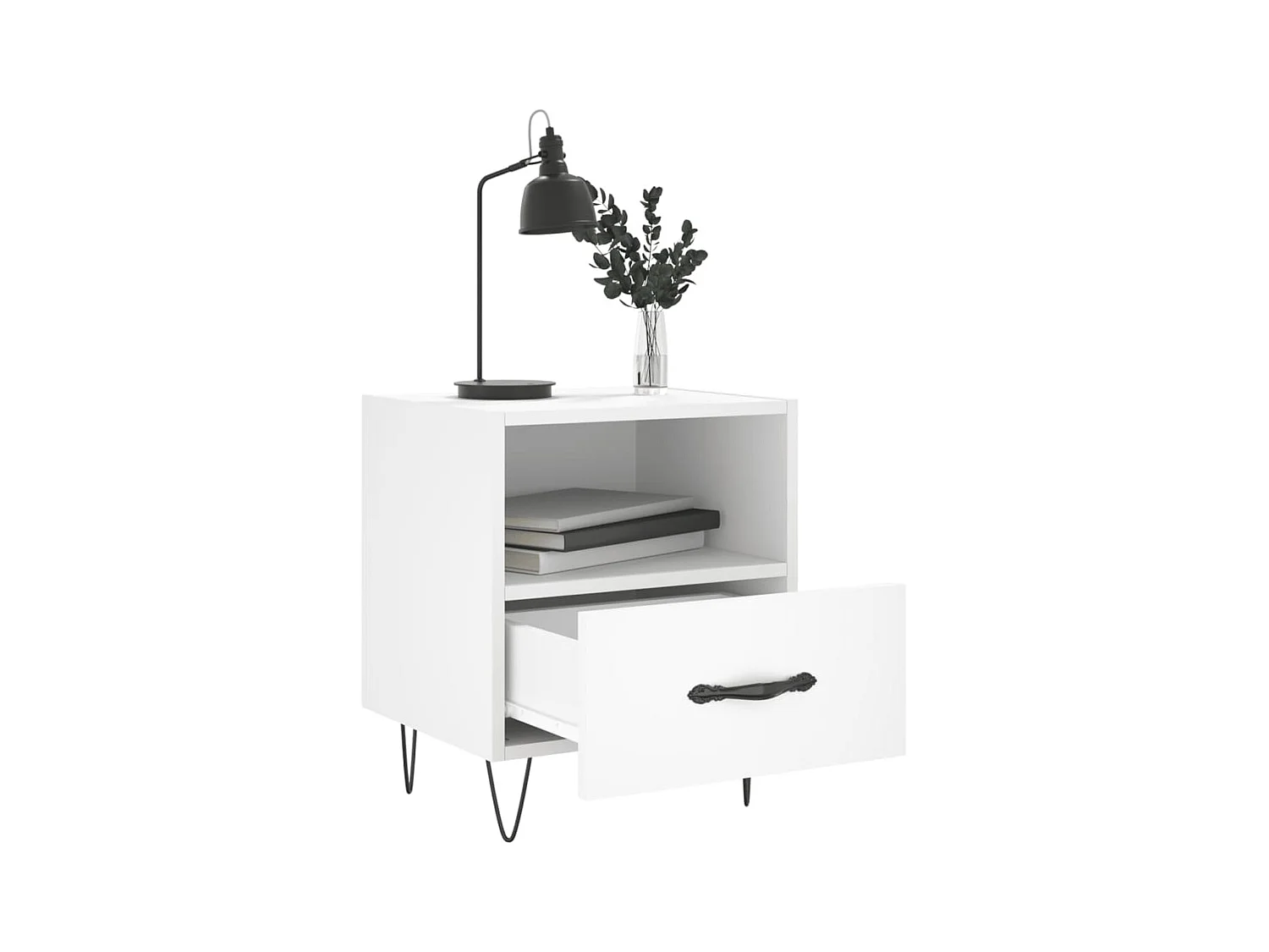 Tables de chevet 2 pcs blanc 40x35x47,5 cm bois d’ingénierie