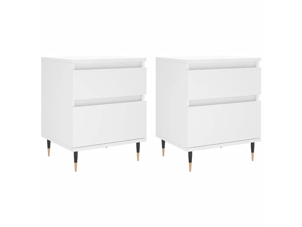 Tables de chevet 2 pcs blanc 40x35x50 cm bois d’ingénierie