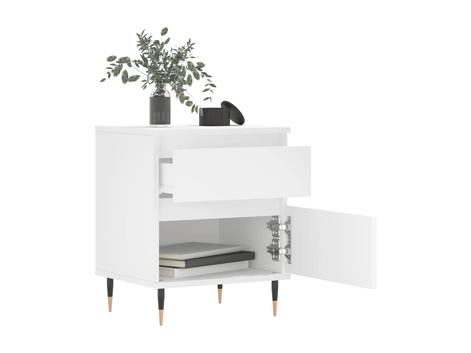 Tables de chevet 2 pcs blanc 40x35x50 cm bois d’ingénierie