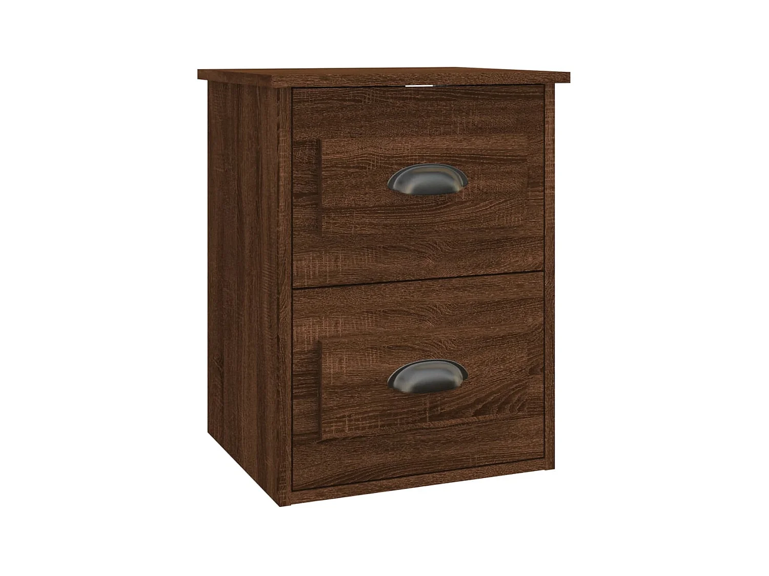Table de chevet murale chêne marron 41,5x36x53 cm