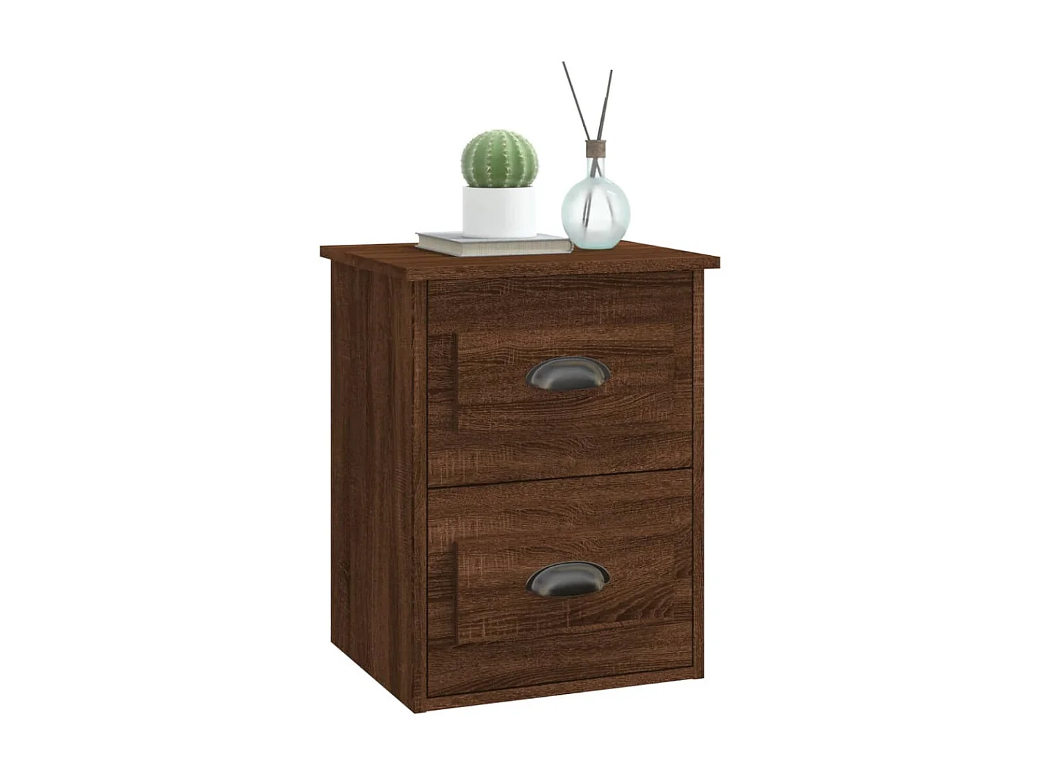 Table de chevet murale chêne marron 41,5x36x53 cm