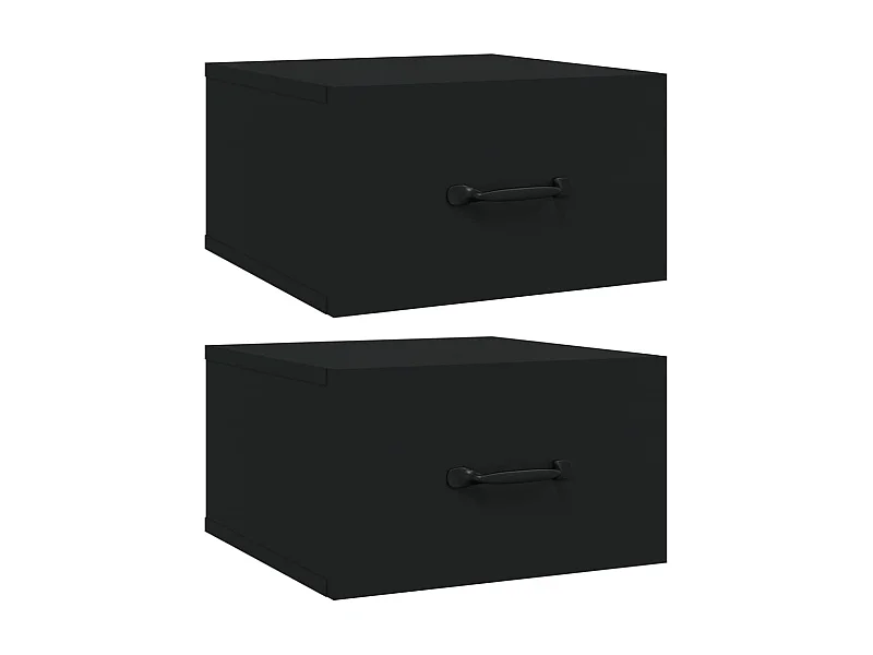 Tables de chevet murales 2 pcs Noir 35x35x20 cm