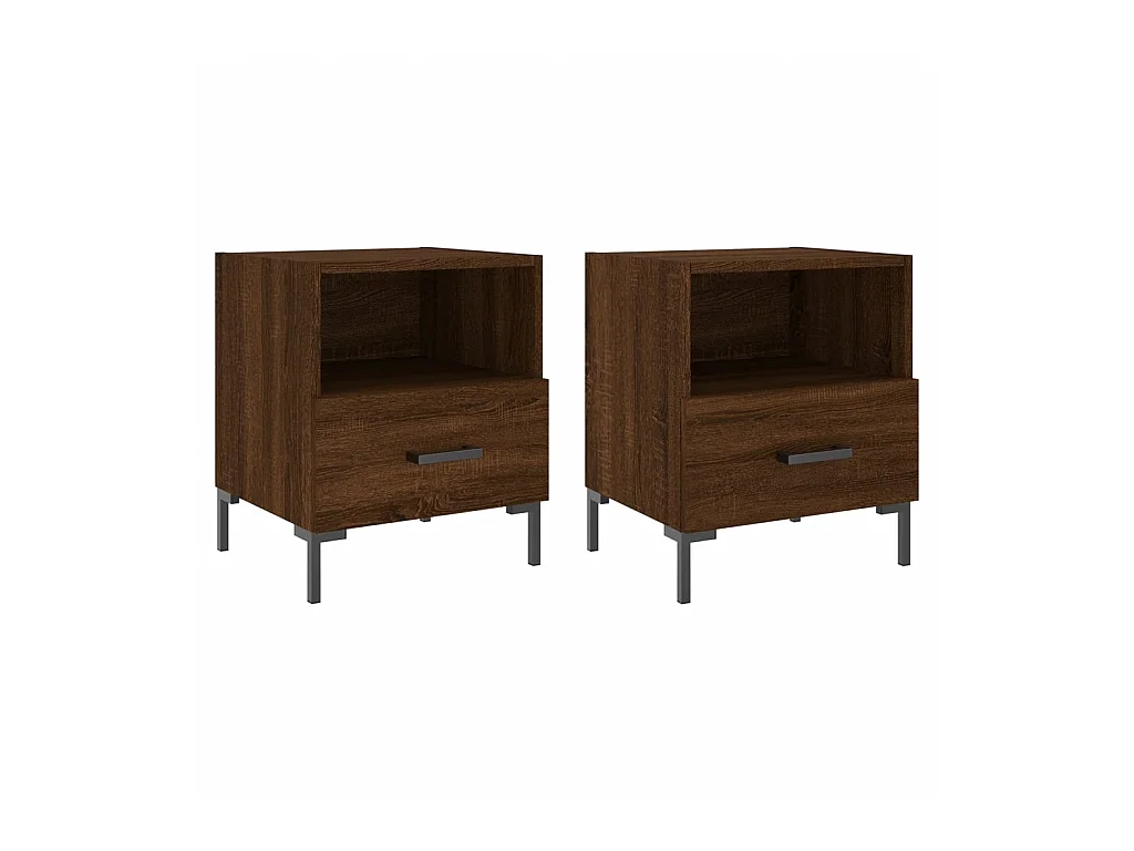 Tables de chevet 2 pcs chêne marron 40x35x47,5 cm