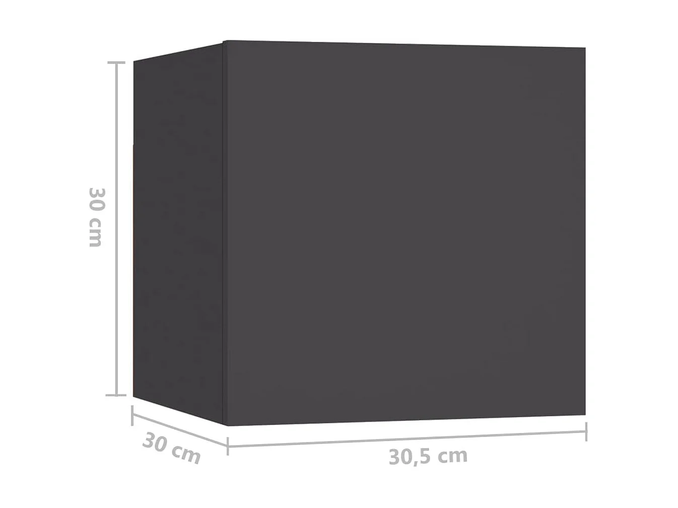 Table de chevet Gris 30,5x30x30 cm Aggloméré