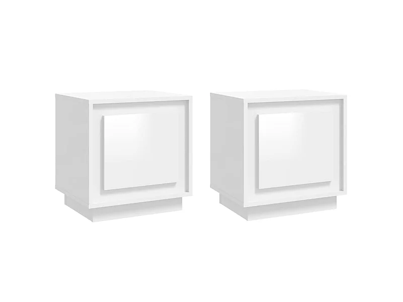Nachtkastjes 2 stuks glanzend wit 44x35x45cm samengesteld hout