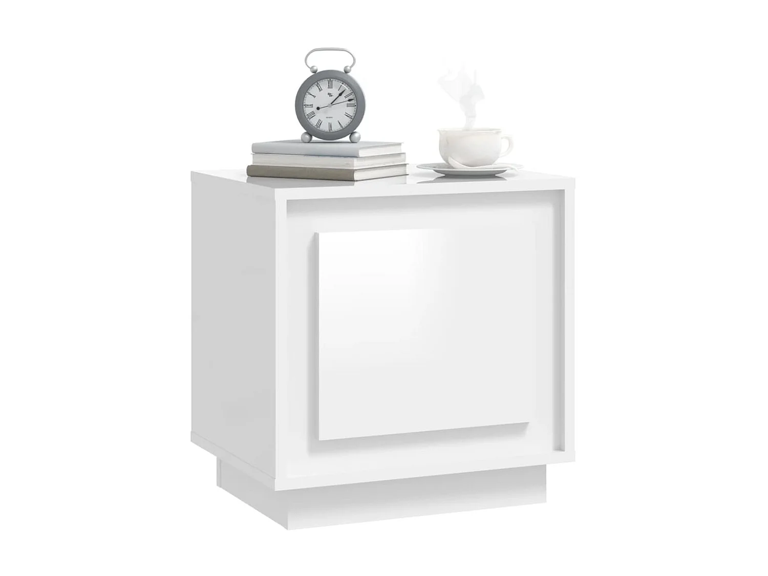 Comodini 2 pezzi bianco lucido 44x35x45 cm in MDF