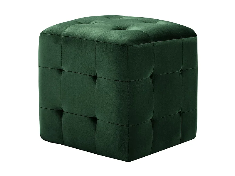 2 pcs Tables de chevet Vert 30x30x30 cm Tissu velours