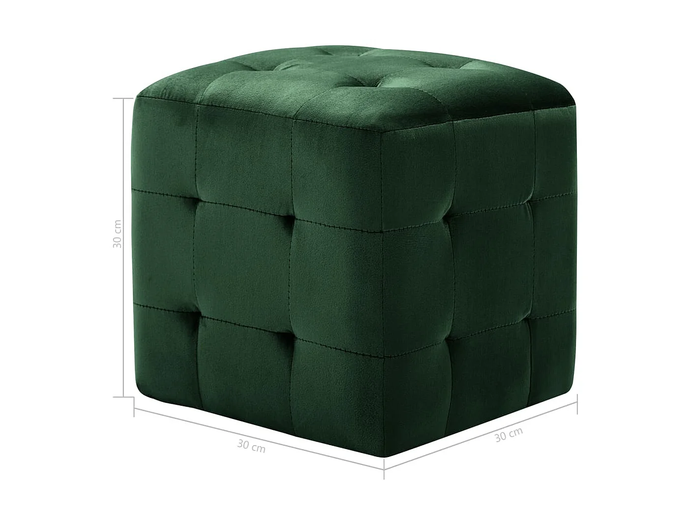 2 mesas de cabeceira verde 30x30x30 cm tecido veludo