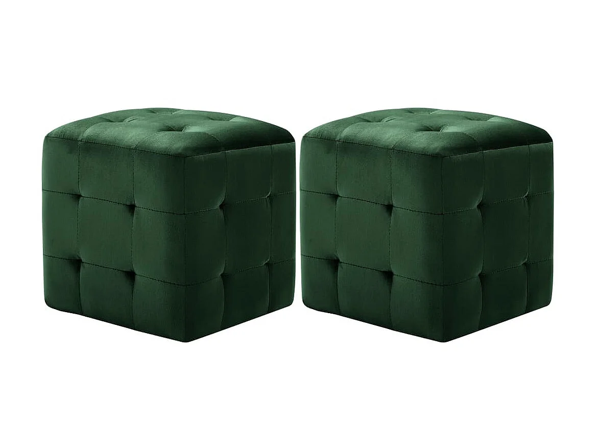 2 pcs Tables de chevet Vert 30x30x30 cm Tissu velours