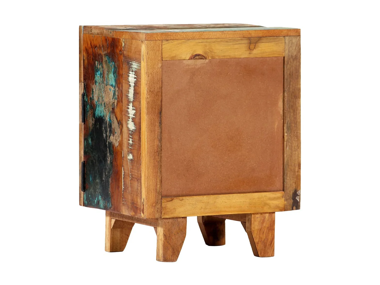 Comodino intagliato a mano 40x30x50cm Legno di recupero