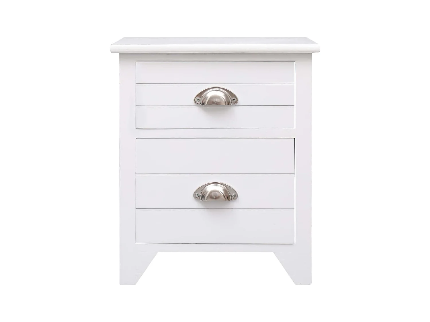Table de chevet Blanc 38x28x45 cm Bois de Paulownia