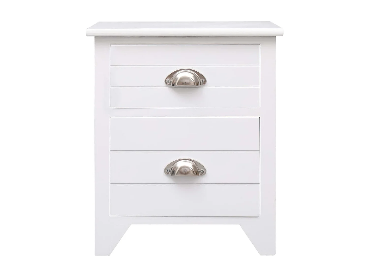 Table de chevet Blanc 38x28x45 cm Bois de Paulownia