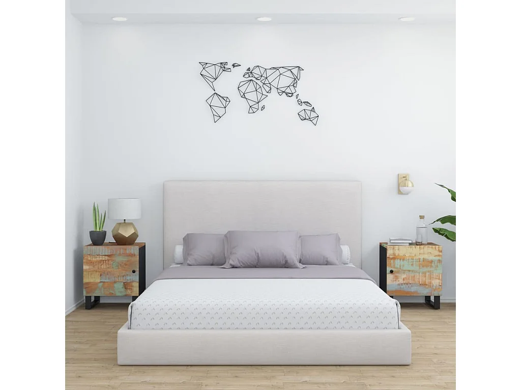 Tables de chevet 2 pcs 40x33x46 cm Bois massif de récupération