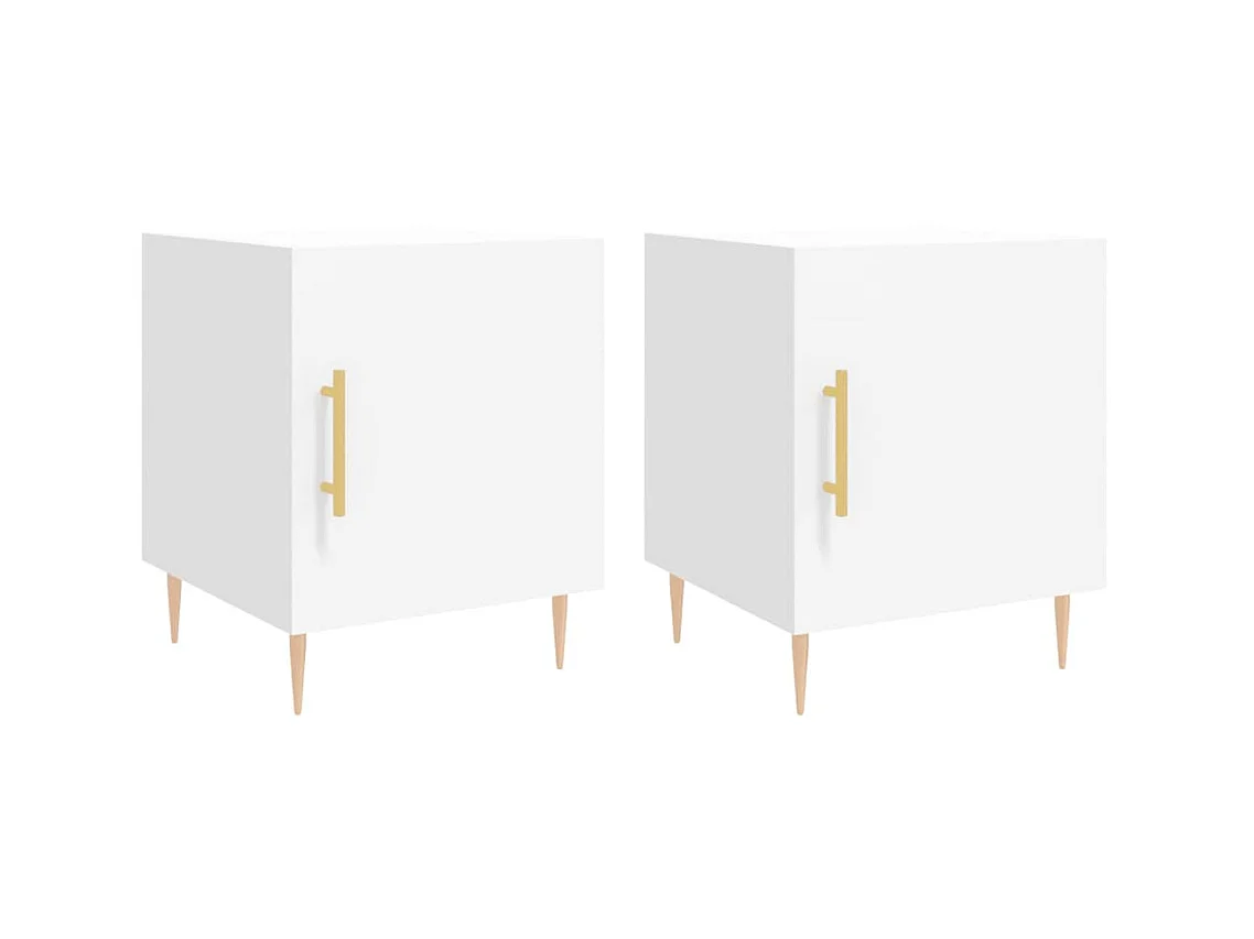 Comodini 2 pezzi bianco 40x40x50 cm in MDF