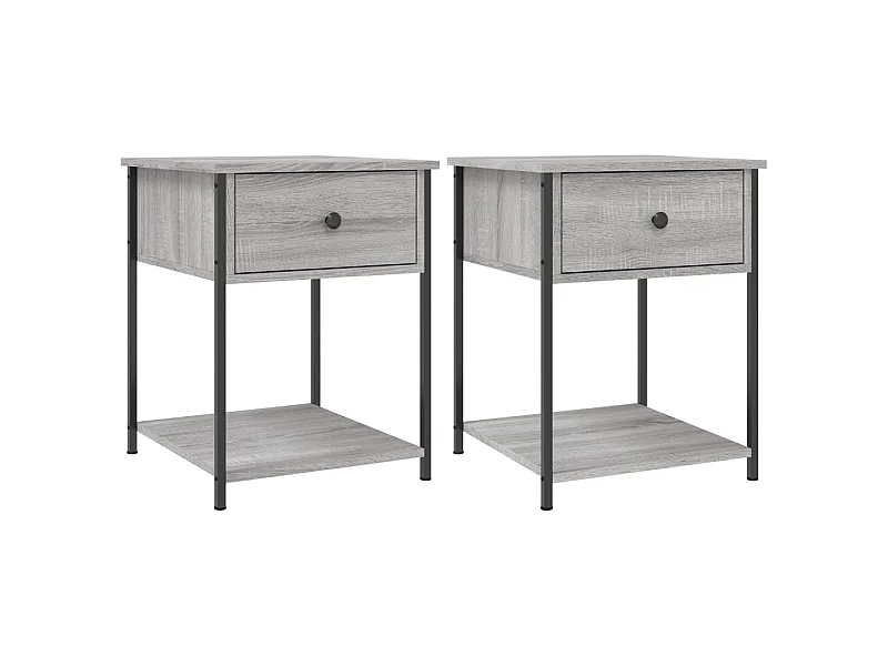 Mesitas de noche 2 piezas sonoma gris 44x45x58 cm madera contrachapada