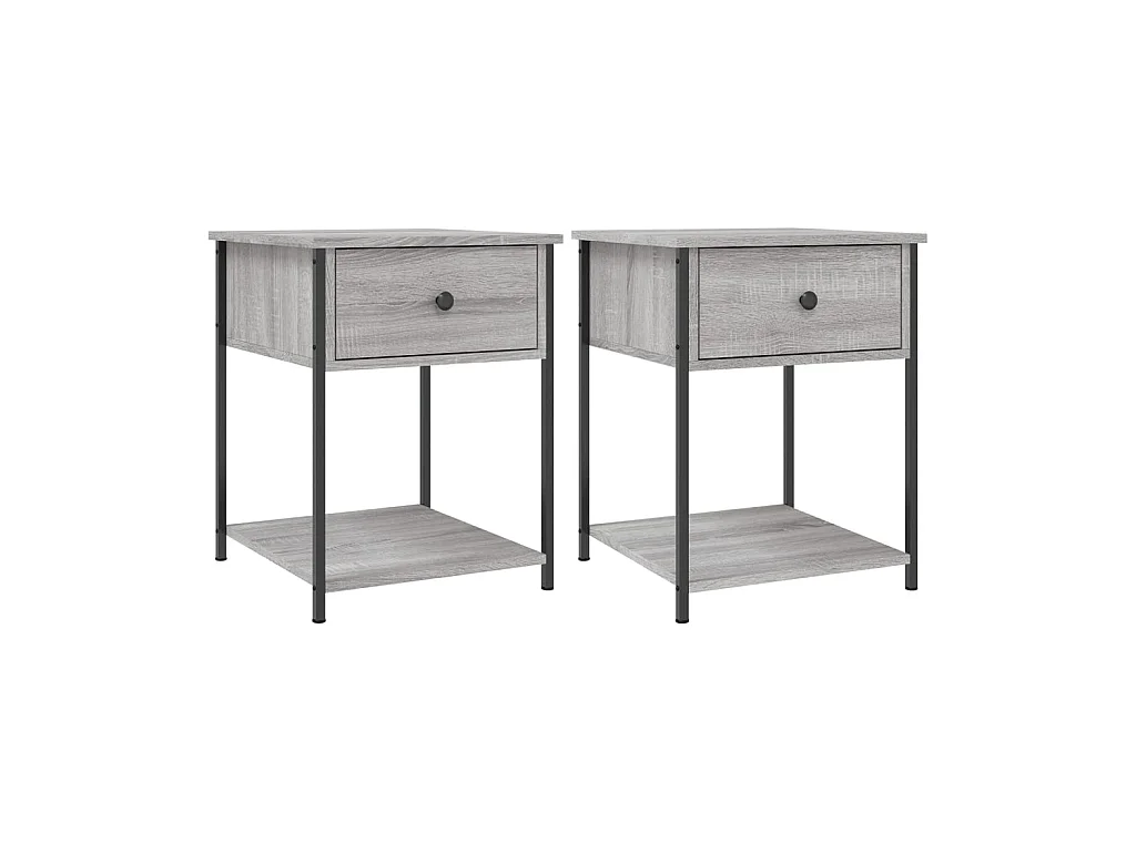 Tables de chevet 2 pcs sonoma gris 44x45x58 cm bois ingénierie